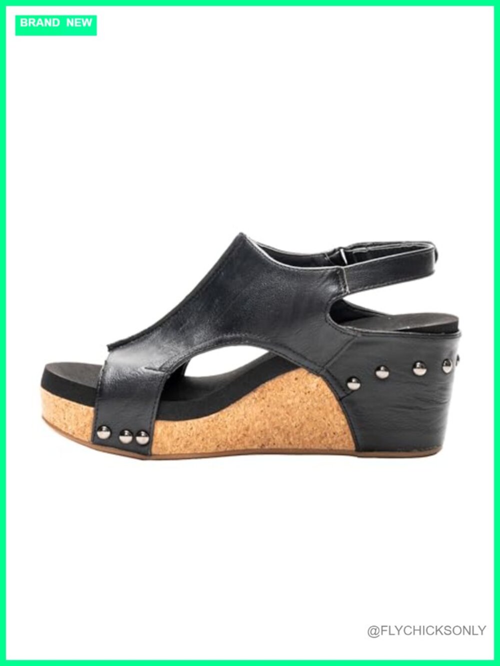 Corkys Carley Wedge Sandals Leather Peep Toe Ankle Strap 2.5 Inch Heel